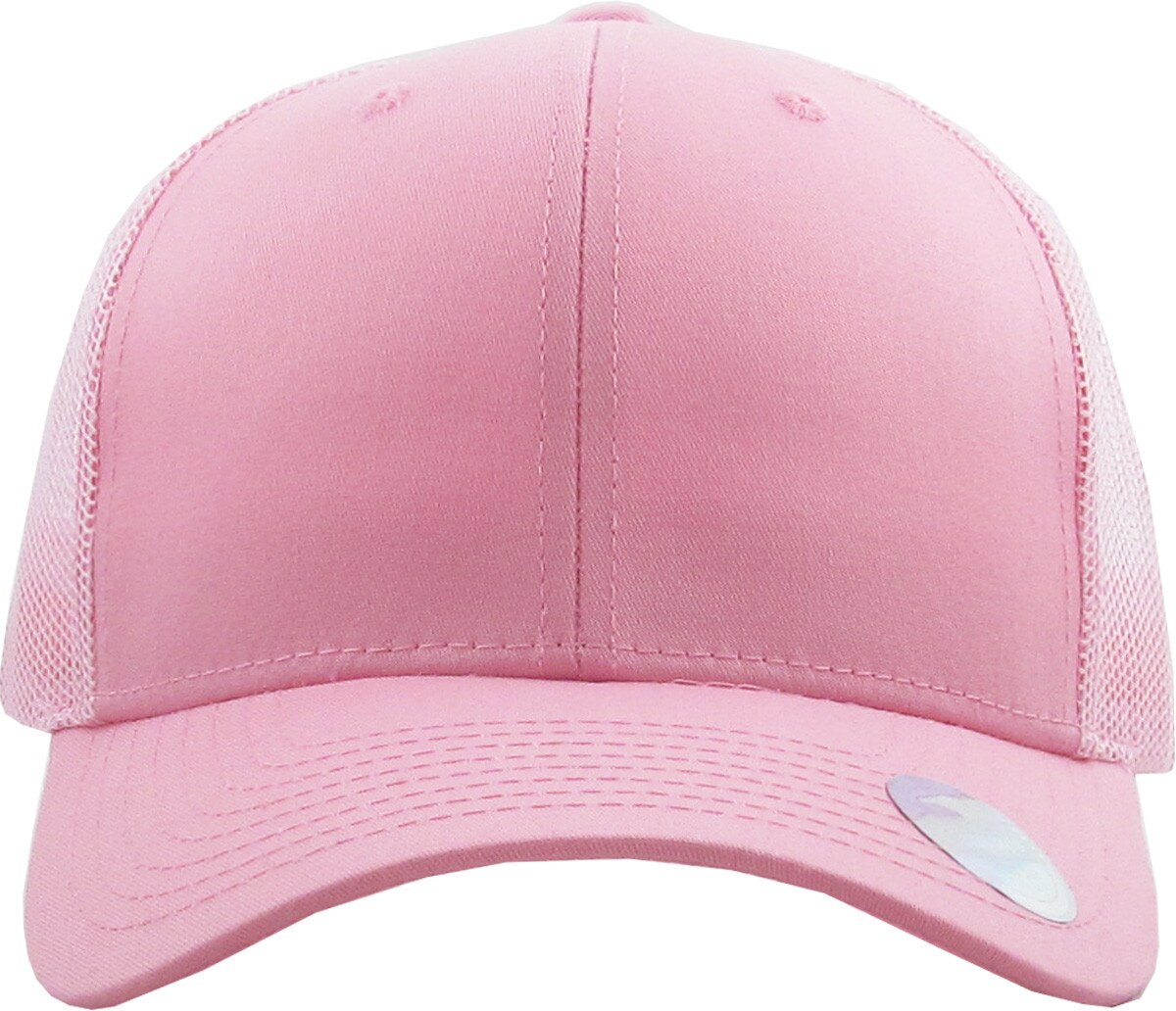 Pink Classic 6 Panel Trucker Mesh Snapback Front View